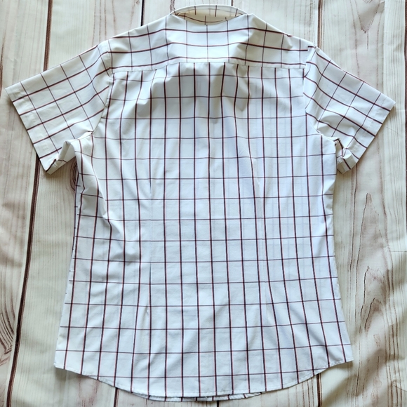 Mizzen+Main "Leeward" Plaid Short Sleeve Shirt White Red, Men's Size XL Trim Fit - Picture 7 of 11